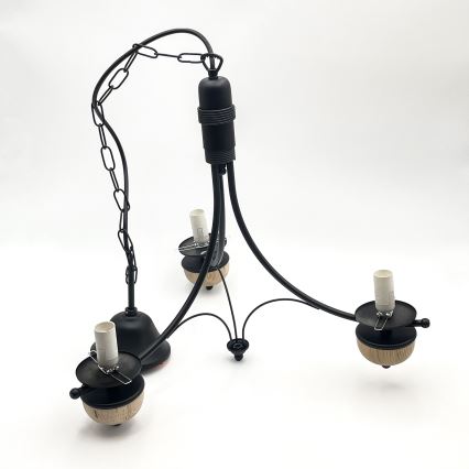 Brilagi - LED lustra ar ķēdi COTTAGE 3xE14/40W/230V ozols/melns/balts