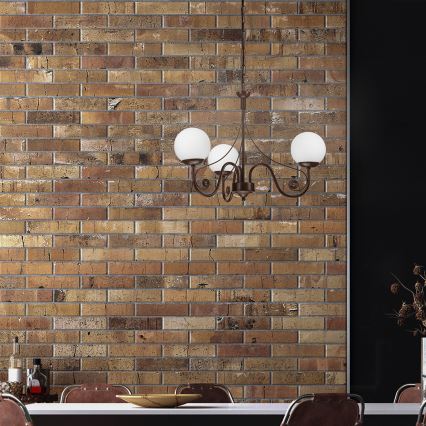 Brilagi - LED Lustra ar ķēdi COTTAGE 3xG9/40W/230V brūna/balta