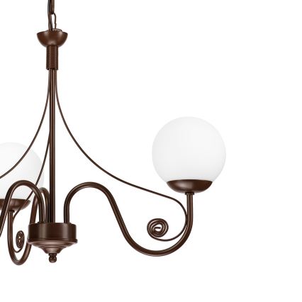 Brilagi - LED Lustra ar ķēdi COTTAGE 3xG9/40W/230V brūna/balta