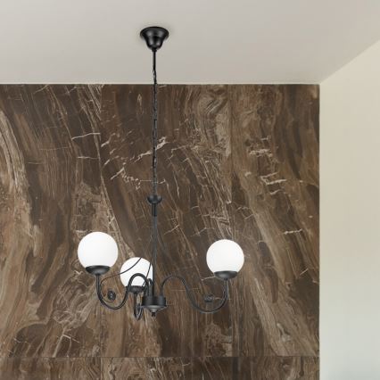 Brilagi - LED Lustra ar ķēdi COTTAGE 3xG9/40W/230V melna/balta