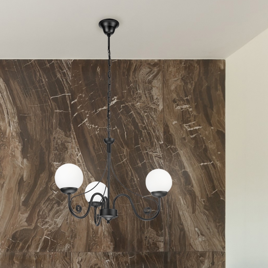 Brilagi - LED Lustra ar ķēdi COTTAGE 3xG9/40W/230V melna/balta