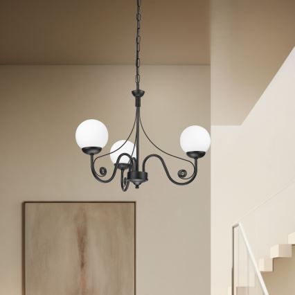 Brilagi - LED Lustra ar ķēdi COTTAGE 3xG9/40W/230V melna/balta