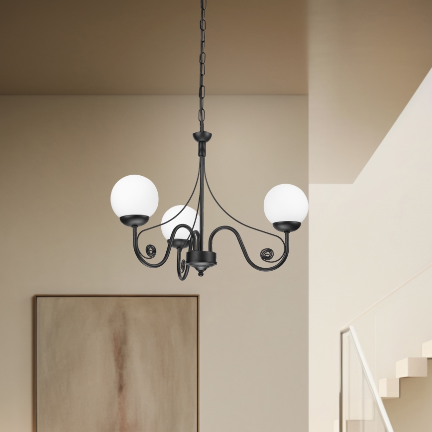 Brilagi - LED Lustra ar ķēdi COTTAGE 3xG9/40W/230V melna/balta