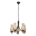 Brilagi - LED Lustra ar ķēdi COTTAGE 5xE14/40W/230V dižskābardis/brūna