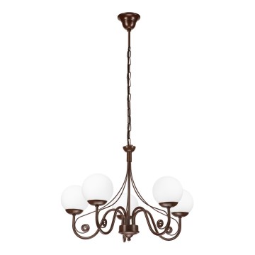 Brilagi - LED Lustra ar ķēdi COTTAGE 5xG9/40W/230V brūna/balta