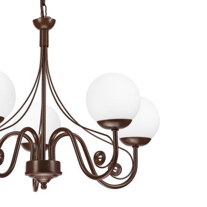 Brilagi - LED Lustra ar ķēdi COTTAGE 5xG9/40W/230V brūna/balta