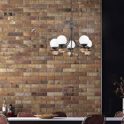 Brilagi - LED Lustra ar ķēdi COTTAGE 5xG9/40W/230V dižskābardis/balta