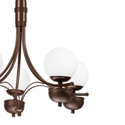 Brilagi - LED Lustra ar ķēdi COTTAGE 5xG9/40W/230V ozols/balta