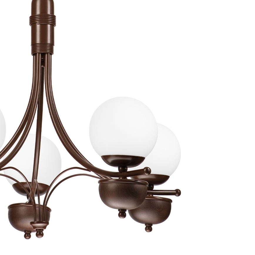 Brilagi - LED Lustra ar ķēdi COTTAGE 5xG9/40W/230V ozols/balta