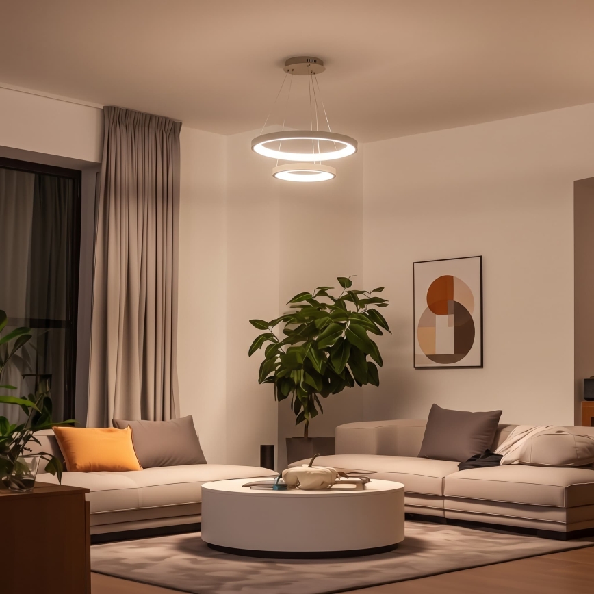 BRILAGI - LED Aptumšojama lustra uz troses FALCON SLIM LED/68W/230V 3000-6500K Ø 50 cm bēša + tālvadība