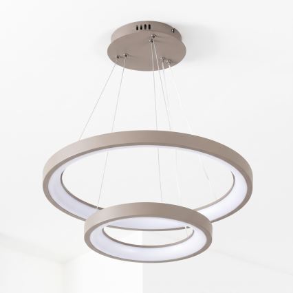 BRILAGI - LED Aptumšojama lustra uz troses FALCON SLIM LED/68W/230V 3000-6500K Ø 50 cm bēša + tālvadība
