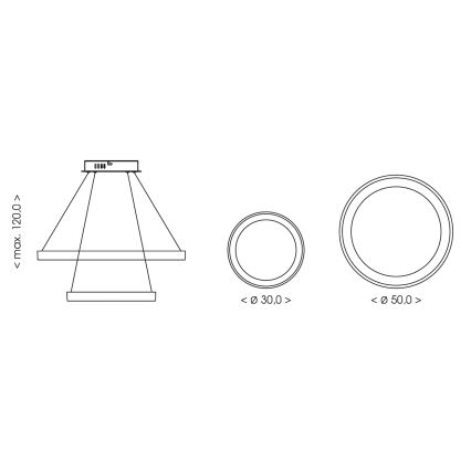 BRILAGI - LED Aptumšojama lustra uz troses FALCON SLIM LED/68W/230V 3000-6500K Ø 50 cm bēša + tālvadība