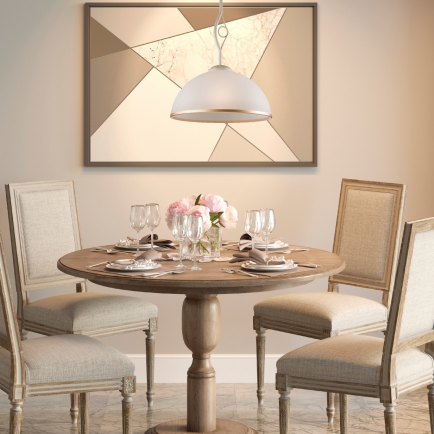 Brilagi - LED Lustra ar stieni ANTICO 1xE27/60W/230V balts patina