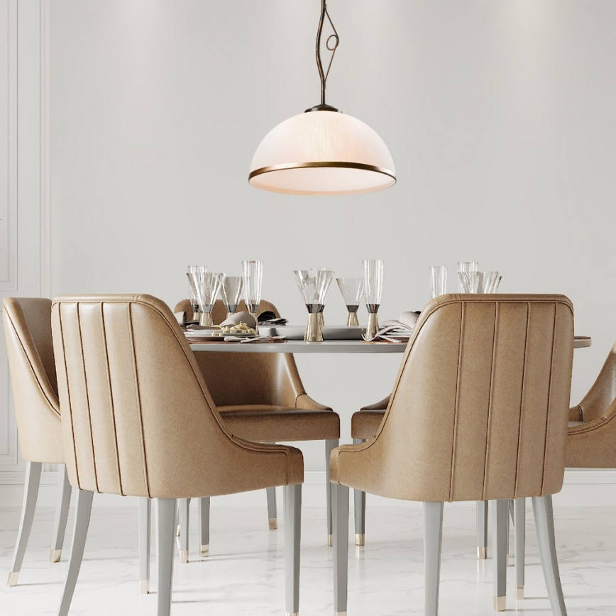 Brilagi - LED Lustra ar stieni ANTICO 1xE27/60W/230V bronzas patina
