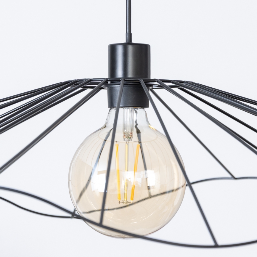 Brilagi - LED lustra ar stiepli CERIA WIRE 1xE27/40W/230V Ø 80 cm melna