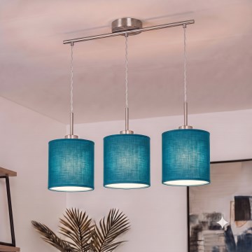 Brilagi - LED lustra ar trosi NUBILA 3xE27/60W/230V tumši zila