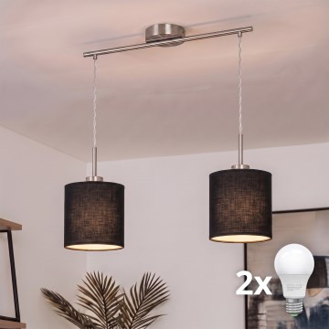 Brilagi - LED lustra ar vadu NUBILA 2xE27/60W/230V melna