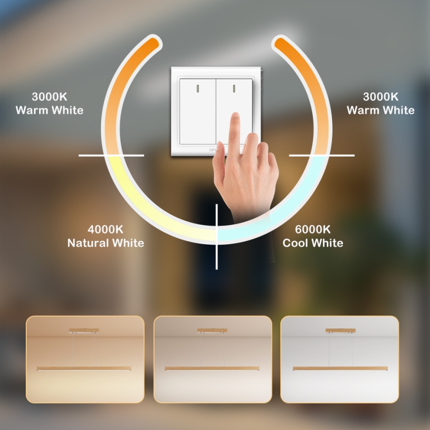 Brilagi - LED lustra ar vadu OAK LED/30W/230V 3000/4500/6000K ozols
