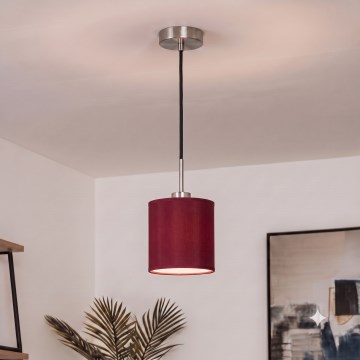 Brilagi - LED lustra NUBILA, piekārta uz kabeļa, 1xE27/60W/230V, Ø 14 cm, melna / pompejas sarkana