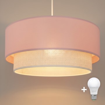 Brilagi - LED lustra uz auklas BOHO BOBO 1xE27/60W/230V Ø 40 cm rozā/krēmkrāsa