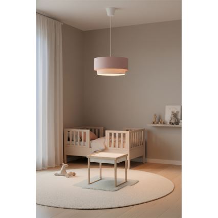 Brilagi - LED lustra uz auklas BOHO BOBO 1xE27/60W/230V Ø 40 cm rozā/krēmkrāsa