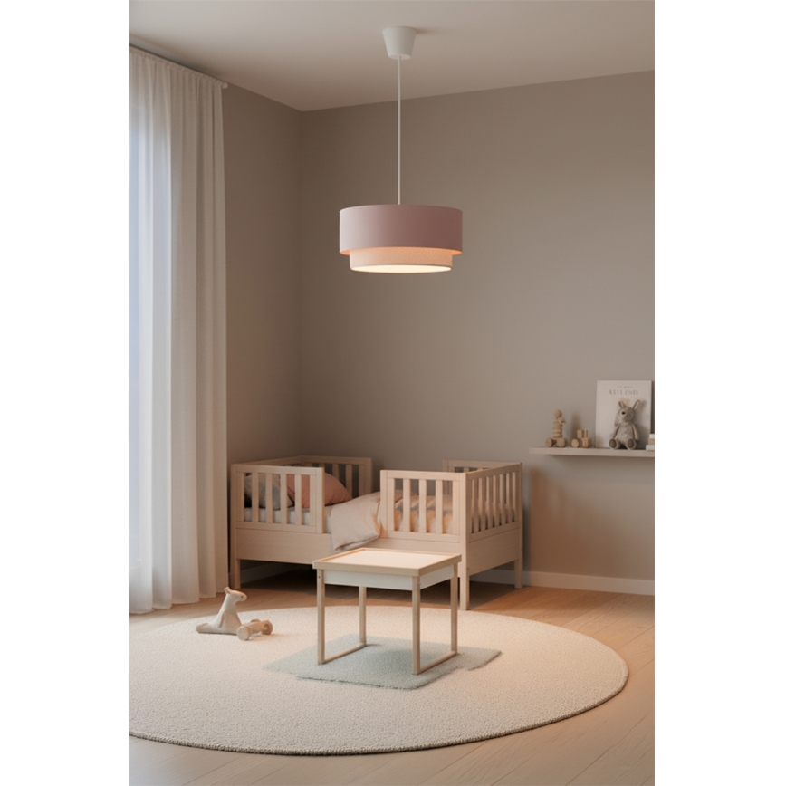 Brilagi - LED lustra uz auklas BOHO BOBO 1xE27/60W/230V Ø 40 cm rozā/krēmkrāsa
