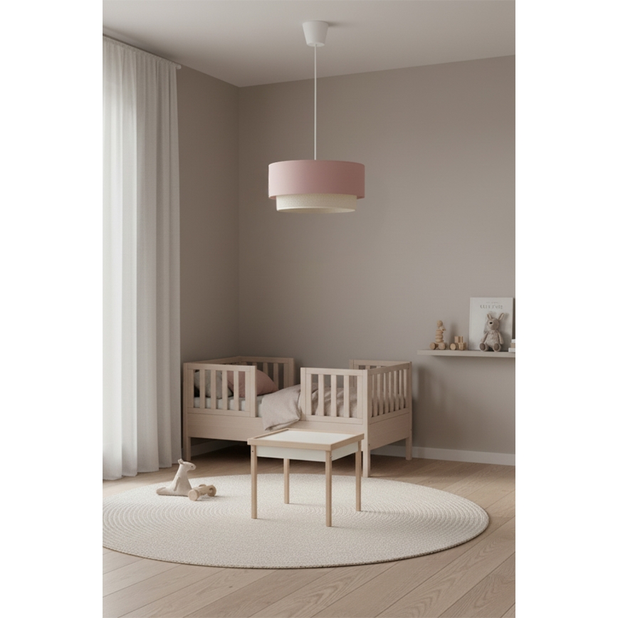 Brilagi - LED lustra uz auklas BOHO BOBO 1xE27/60W/230V Ø 40 cm rozā/krēmkrāsa