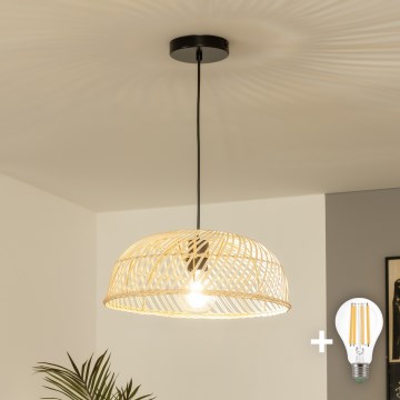 Brilagi - LED lustra uz auklas CERIA BOHO 1xE27/40W/230V Ø 40 cm, ratāns