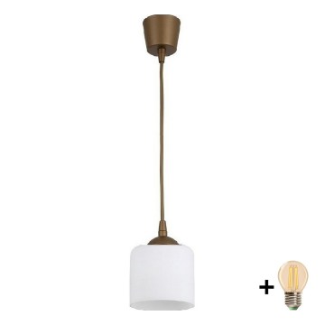 BRILAGI - LED lustra uz auklas RETRO GLASS 1xE27/60W/230V Ø 10 cm brūna/balta