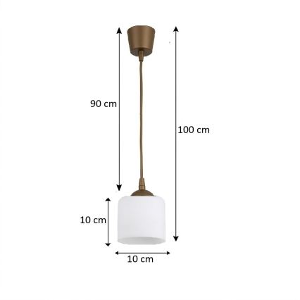 BRILAGI - LED lustra uz auklas RETRO GLASS 1xE27/60W/230V Ø 10 cm brūna/balta