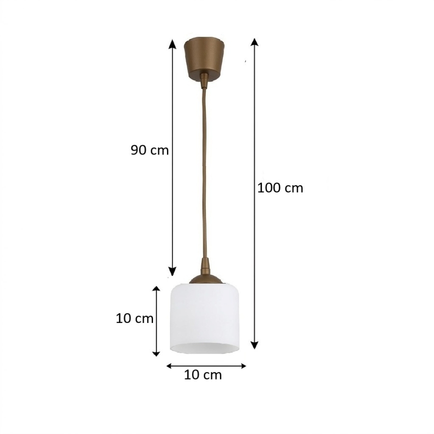 BRILAGI - LED lustra uz auklas RETRO GLASS 1xE27/60W/230V Ø 10 cm brūna/balta