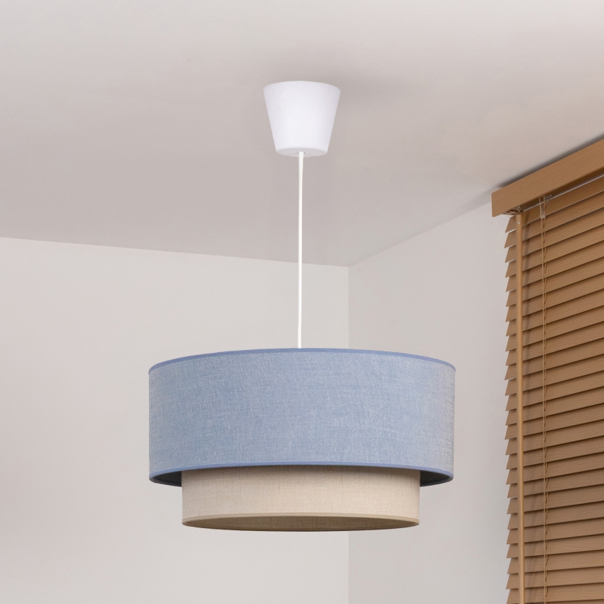 Brilagi – LED lustra uz kabeļa BOHO ECO 1xE27/10W/230V Ø 40 cm, zila/krēmkrāsaina