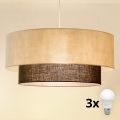 Brilagi - LED lustra uz kabeļa BOHO STILS 3xE27/15W/230V Ø 60 cm krēmkrāsaina/brūna