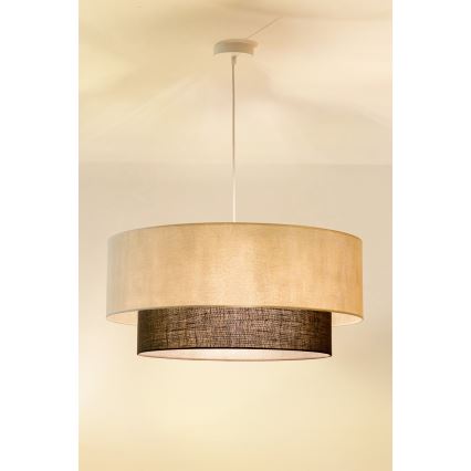 Brilagi - LED lustra uz kabeļa BOHO STILS 3xE27/15W/230V Ø 60 cm krēmkrāsaina/brūna