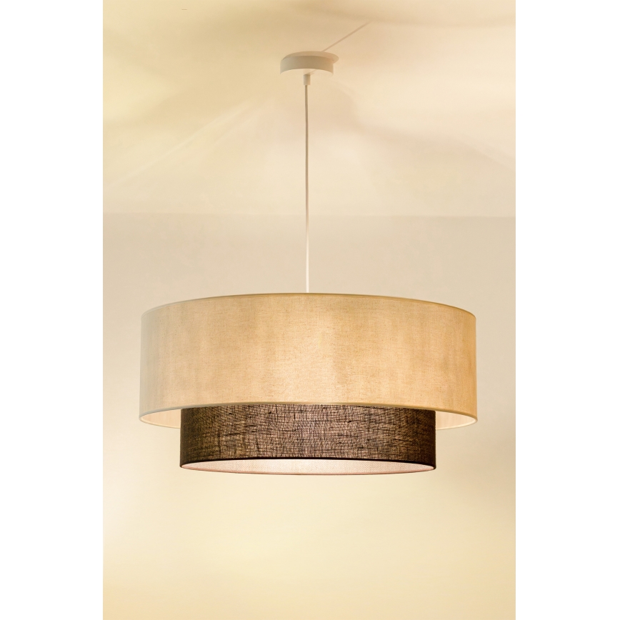 Brilagi - LED lustra uz kabeļa BOHO STILS 3xE27/15W/230V Ø 60 cm krēmkrāsaina/brūna