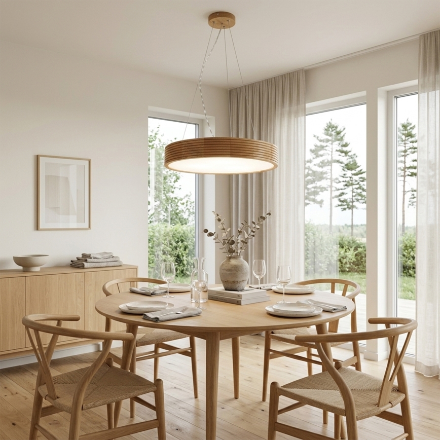 Brilagi - LED lustra uz kabeļa CARVALHO MODERN 3xE27/60W/230V, ozols, Ø 47,5 cm