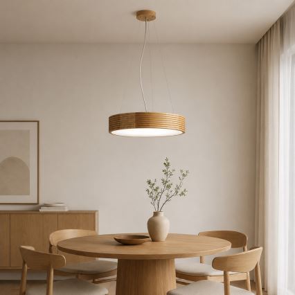 Brilagi - LED lustra uz kabeļa CARVALHO MODERN 3xE27/60W/230V, ozols, Ø 47,5 cm