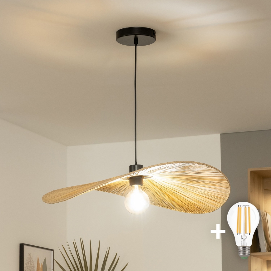 Brilagi - LED lustra uz kabeļa CERIA BOHO 1xE27/40W/230V pr. 60 cm rafija
