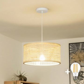 Brilagi - LED lustra uz kabeļa CERIA BOHO 1xE27/40W/230V Ø 25 cm bambuss