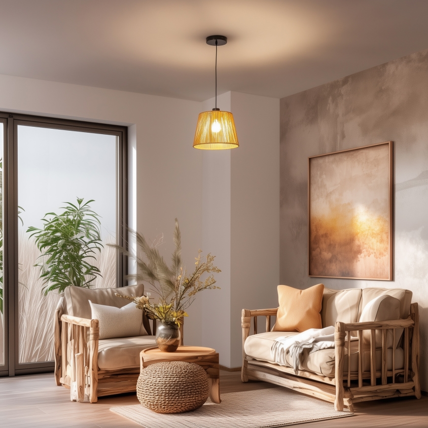 Brilagi - LED lustra uz kabeļa CERIA BOHO 1xE27/40W/230V Ø 28 cm brūna