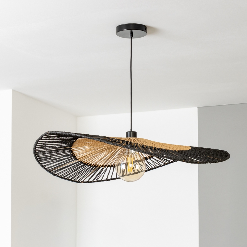 Brilagi - LED lustra uz kabeļa CERIA BOHO 1xE27/40W/230V Ø 50 cm melna/brūna