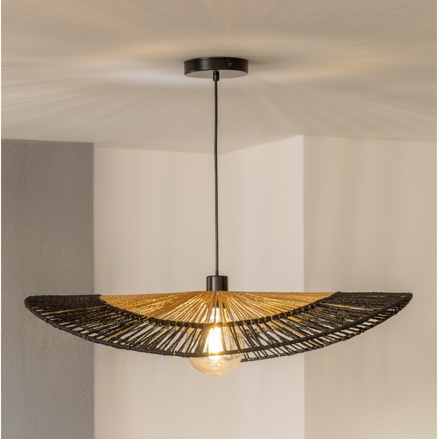 Brilagi - LED lustra uz kabeļa CERIA BOHO 1xE27/40W/230V Ø 50 cm melna/brūna