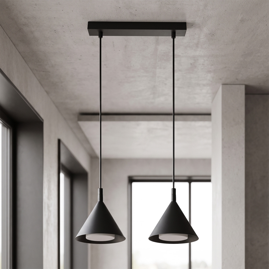 BRILAGI - LED Lustra uz kabeļa CONE DOUBLE 2xGX53/15W/230V melna