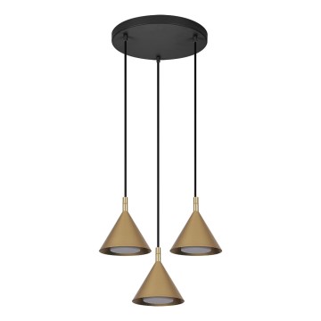 BRILAGI - LED Lustra uz kabeļa CONE TRIPLE ROUND 3xGX53/15W/230V zelta