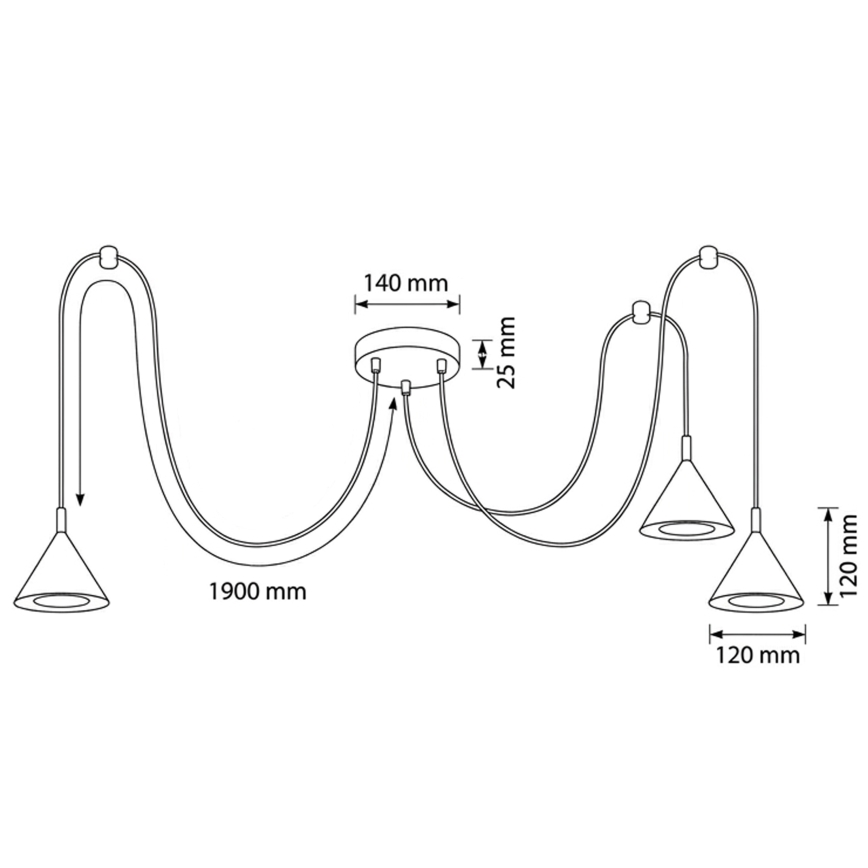 BRILAGI - LED Lustra uz kabeļa CONE TRIPLE SPIDER 3xGX53/15W/230V bēša