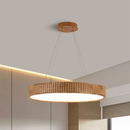 Brilagi - LED pakaramā lustra uz troses FALCON WOOD MODERN LED/40W/230V 3000/4000/6000K Ø 60 cm, koka