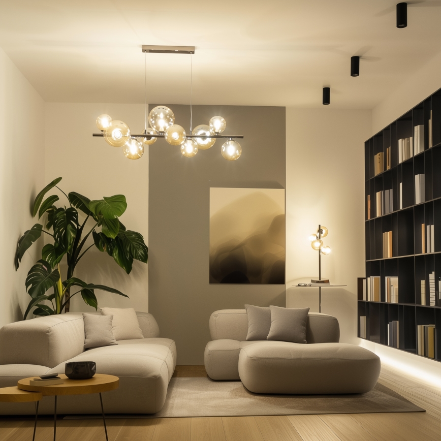 Brilagi - LED lustra uz kabeļa MILLA 10xG9/3W/230V melns hroms/zelts