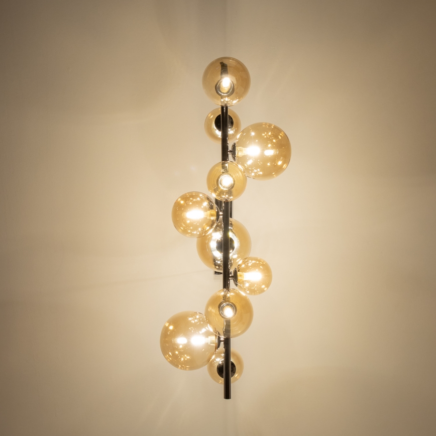 Brilagi - LED lustra uz kabeļa MILLA 10xG9/3W/230V melns hroms/zelts