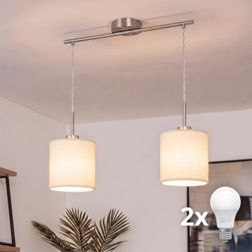 Brilagi - LED lustra uz kabeļa NUBILA 2xE27/60W/230V krēmkrāsas
