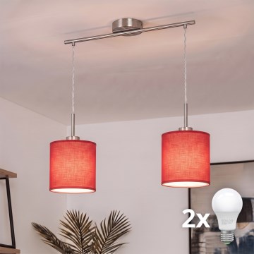 Brilagi - LED lustra uz kabeļa NUBILA 2xE27/60W/230V sarkana